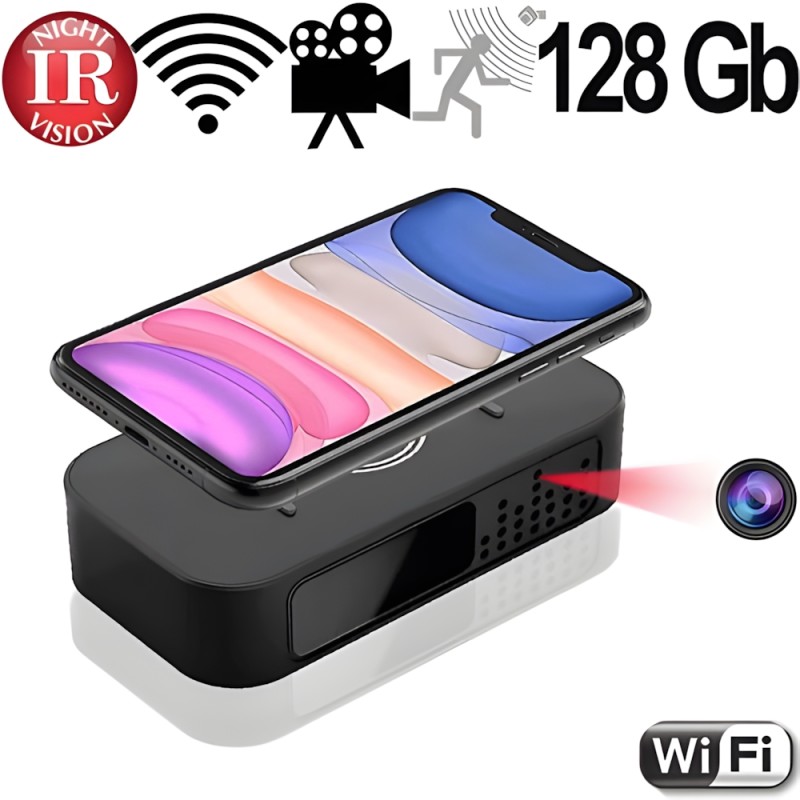 Wifi SpyCam in Handy-Ladestation, 128 Gb Wifi SpyCam in Handy-Ladestation, 128 Gb