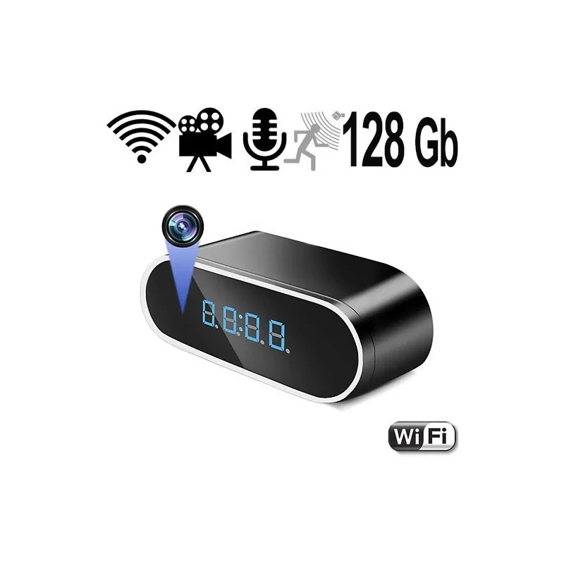 IP-LAN HD-Spycam getarnt im Wecker, 128Gb