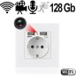IP-HD-Spycam in Wandsteckdose, 2xUSB